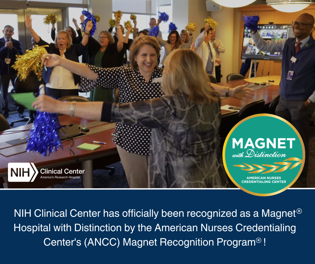 Clinical Center staff celebrating after Magnet recognition